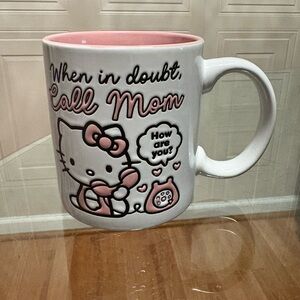 Hello Kitty  “When In Doubt Call Mom”  20oz Coffee Mug Kawaii Anime Cute Pink